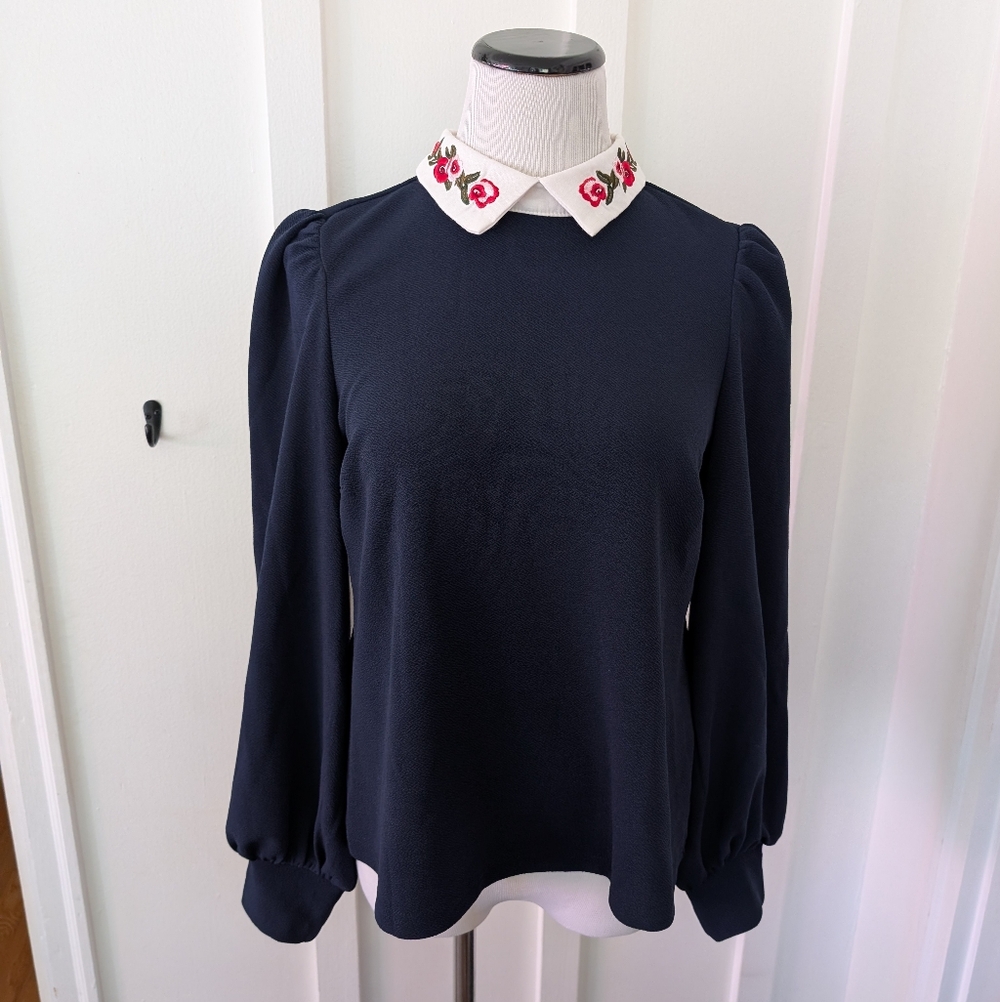 Shein Embellished Collar Top